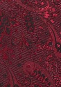 Cravate vermillon motif floral