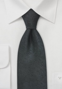 Cravate noire imprimé cachemire anthracite