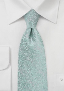 Cravate vert menthe imprimé cachemire