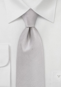 Cravate beige gris quadrillée finement