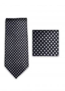 Cravate Foulard noir asphalte à pois
