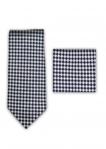 Set de cravates à motif d'échiquier