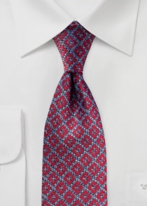 Cravate d'affaires ensemble motif gaufré rouge