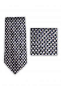 Cravate combinaison motif résille sable
