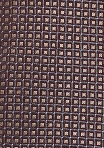 Cravate quadrillage gris marron beige