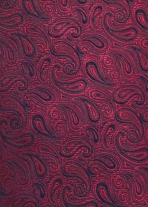 Set cravate business foulard motif paisley rouge