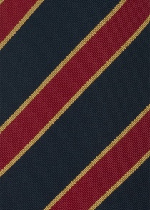Cravate classique rayée bleu marine et rouge