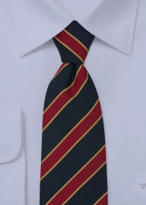 Cravate Bristol-XXL en bleu nuit, rouge et or