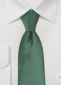 Cravate vert foncé pois blancs