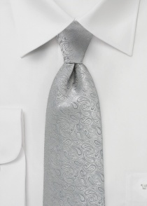 Cravate grise imprimé cachemire