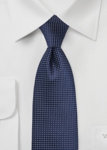 Cravate XXL  bleu marine quadrillée finement