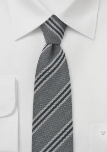 Cravate rayures gris