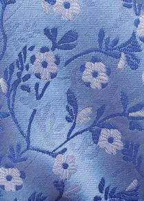 Serviette de cavalier fleurs bleu tourterelle