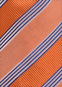 Cravate orange à rayures