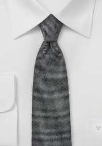 Cravate étroite gris foncé structurée nuances
