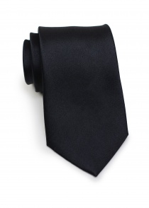 Cravate satin noir goudron