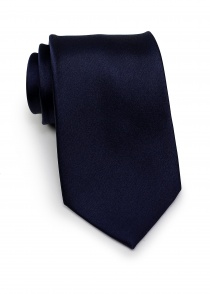 Cravate d'affaires satin bleu marine