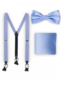 Combinaison bretelles homme noeud foulard bleu