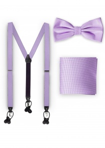 Assemblage bretelles noeud foulard violet tendre