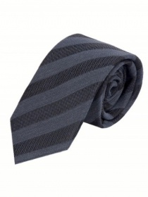Cravate étroite business rayures bleues-grises