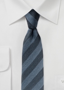Cravate étroite business rayures bleues-grises