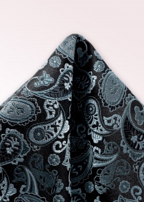 Serviette de cavalier motif paisley noir et bleu