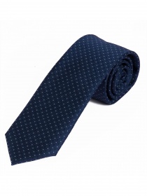 Cravate étroite à pois (bleu foncé)