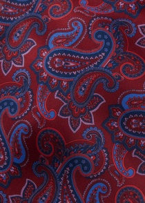 Foulard en soie avec motif paisley (rouge foncé)
