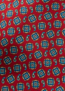 Foulard en soie avec motif (rouge / bleu)