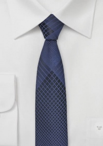 Cravate étroite bleu foncé losange