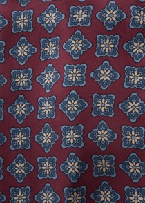 Foulard en soie avec motif floral (rouge foncé /
