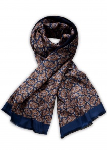 Foulard en soie doublé avec motif paisley
