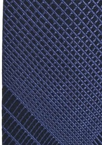 Cravate étroite bleu foncé losange