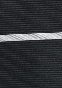 Cravate noire étroite rayée horizontale blanc