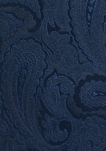 Cravate étroite dessin cachemire nuances bleues