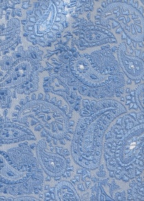 Pochette motif paisley (bleu glacier-gris perle)