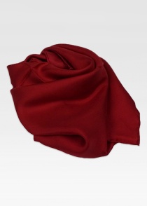 Foulard en soie rouge bordeaux uni