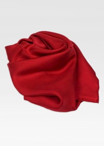 Foulard en soie rouge moyen monochrome