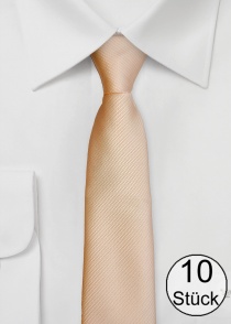 Cravate homme rayée abricot pastel - Pack de dix
