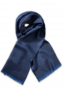 Grande écharpe pour homme en pure soie (bleu