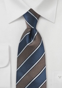 Cravate bleue et marron à rayures