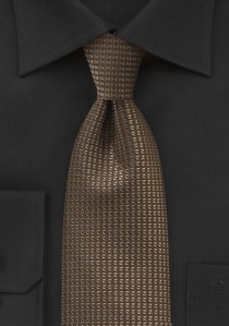 Cravate marron bronze à motif géométrique