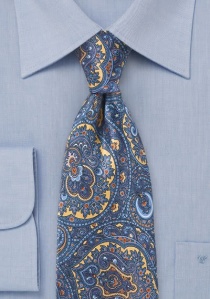 Cravate bleu clair motif cachemire