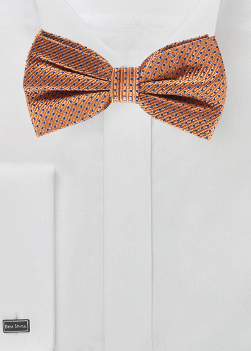 Noeud papillon avec motif résille (orange)