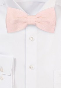 Noeud papillon en lin rose-beige