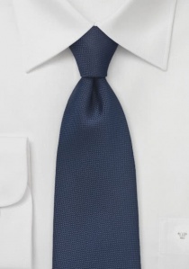 Cravate extra longue bleu marine brodée