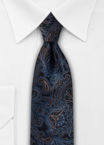 Cravate avec motif Paisley - bleu foncé &amp;