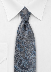 Cravate Puccini avec motif Paisley - Gris &amp;