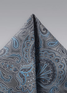 Pochette Puccini - Paisley gris &amp; bleu clair