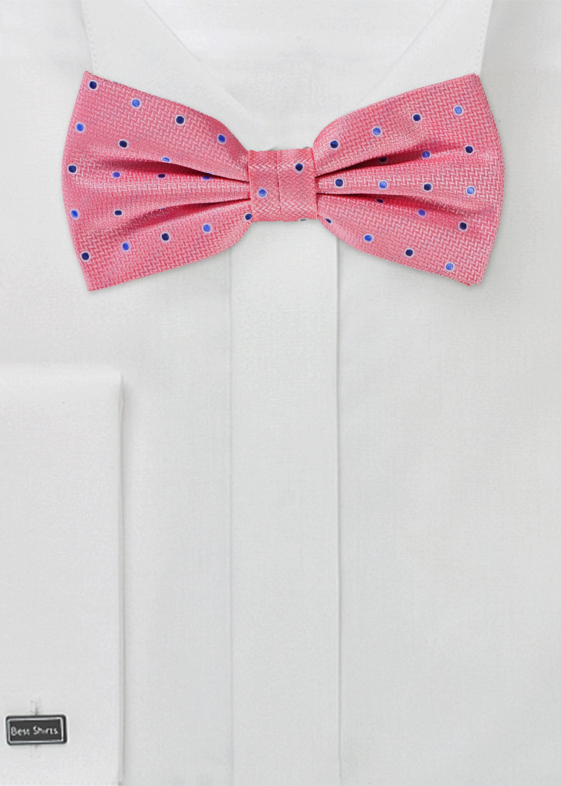 Noeud papillon Puccini - Magenta à pois bleus